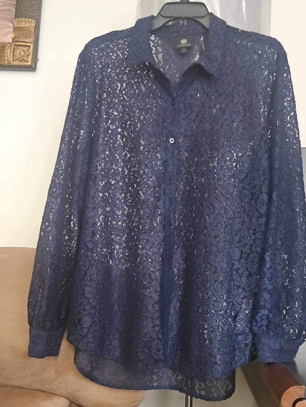 Navy Lace Shirt